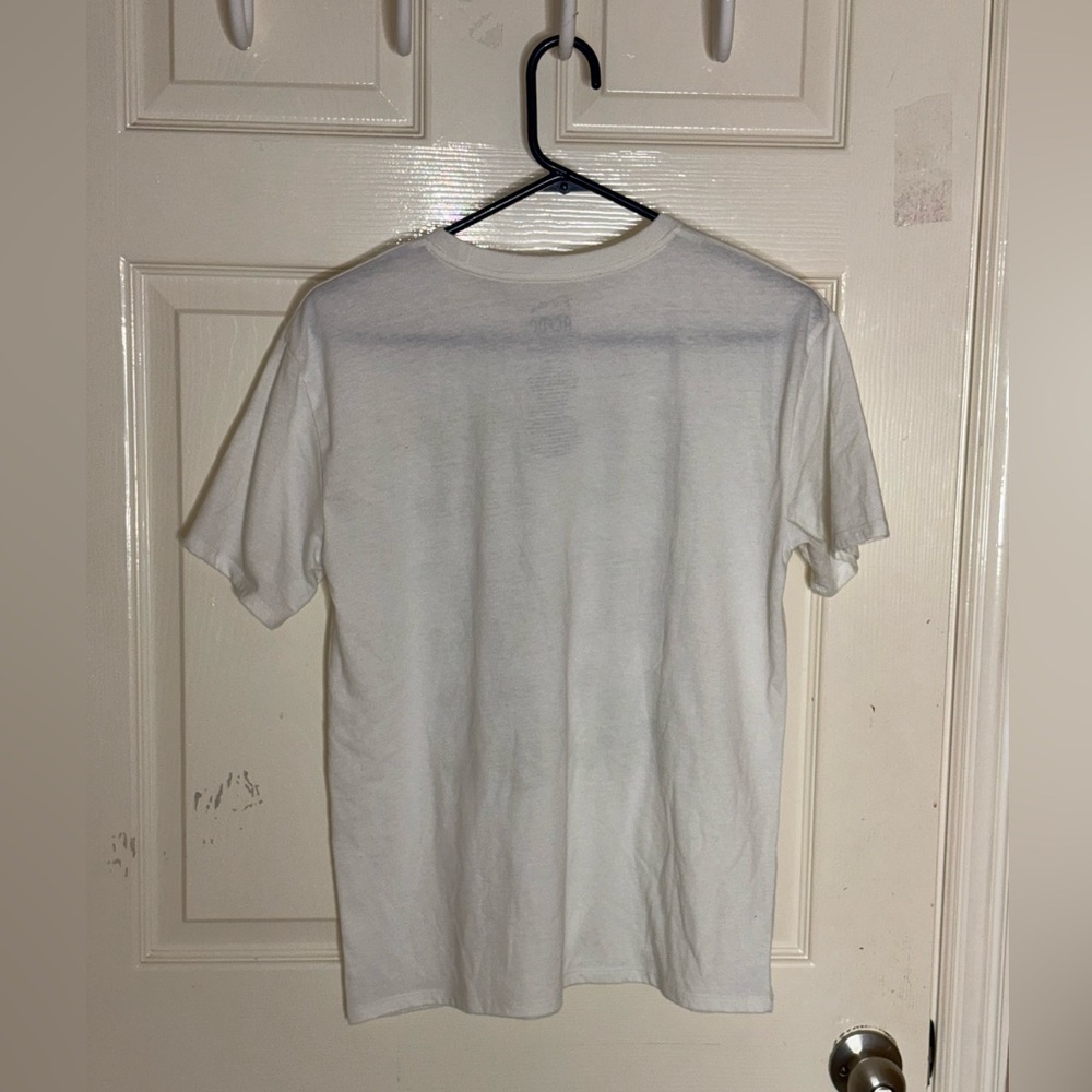 AC/DC Shirt Women's XL White Rock Band Graphic Tee Short Sleeve Top Stretch - Picture 6 of 8